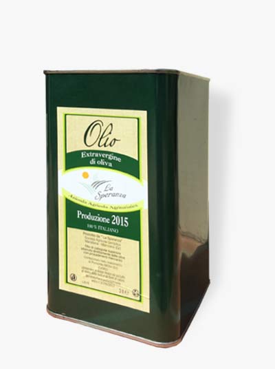 Olio Extravergine di Oliva di Categoria Superiore di nostra produzione: latta da 3 litri | La Speranza Agriturismo